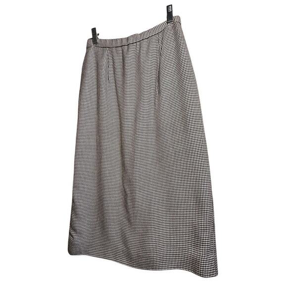 Vtg Pendleton Midi Pencil Skirt Silk Flax Rayon Blend Houndstooth Print Career 4 - Picture 4 of 16